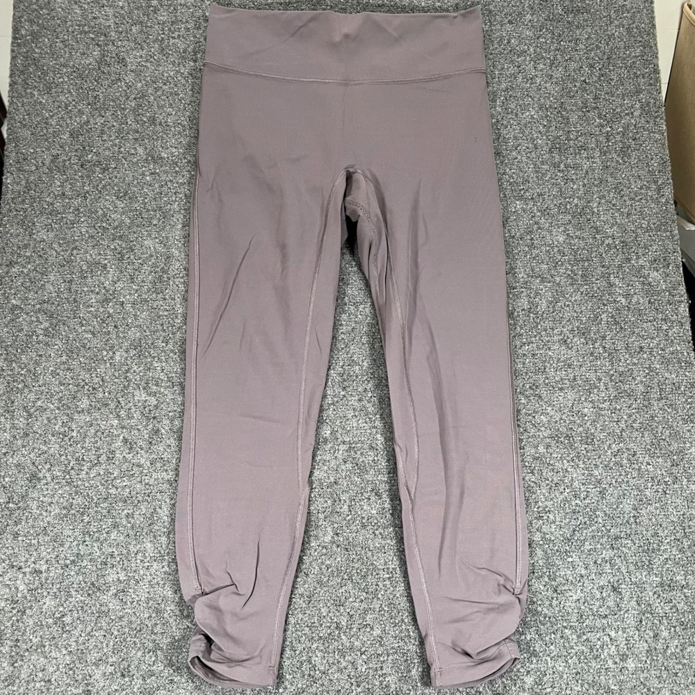Lululemon High Times Pant Ruched Ankle Leggings Mauve Purple Size 10 25in Inseam